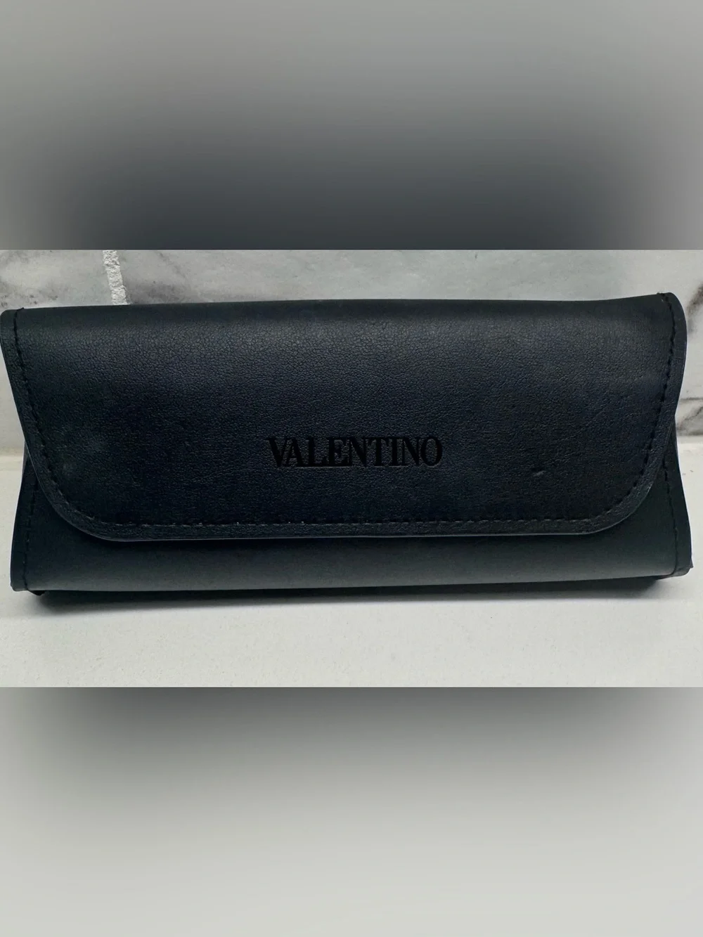 Authentic Valentino Black Leather Sunglasses Case Replacement Only